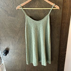 Pull & Bear fine knit tank long top with bamboo tie backs.